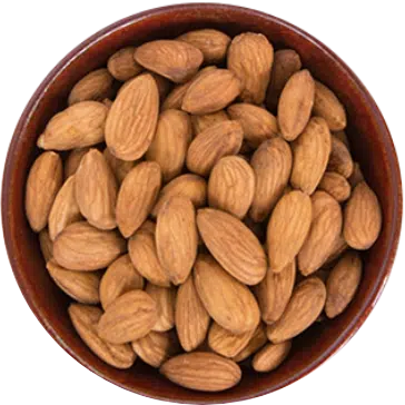 A bowl of naked almonds