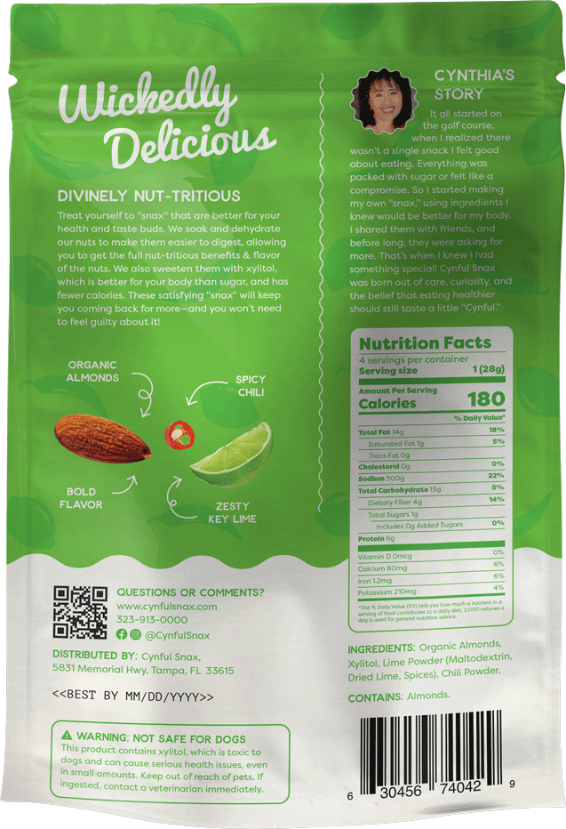 Spicy Key Lime Almonds Back